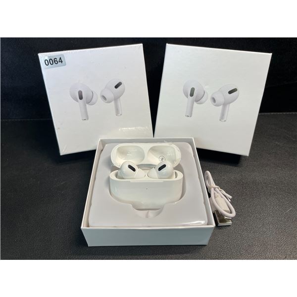 2 Pairs of TWS Airpod-Style Wireless Earbuds with Charging Cases - White - New