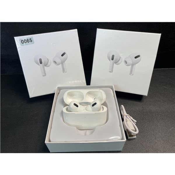 2 Pairs of TWS Airpod-Style Wireless Earbuds with Charging Cases - White - New