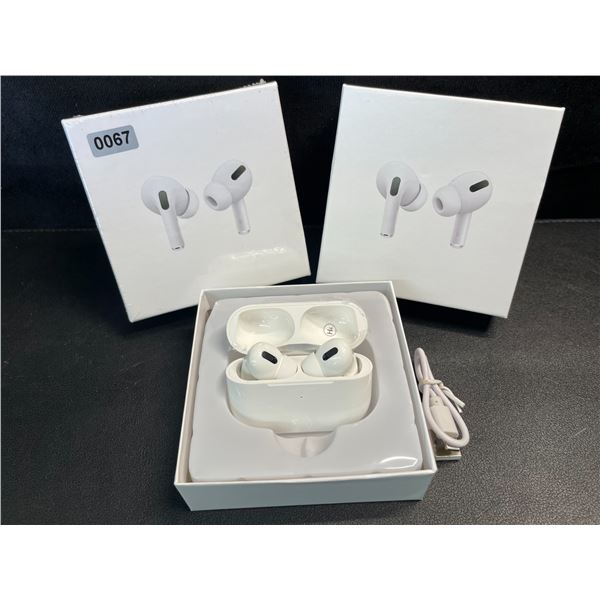 2 Pairs of TWS Airpod-Style Wireless Earbuds with Charging Cases - White - New