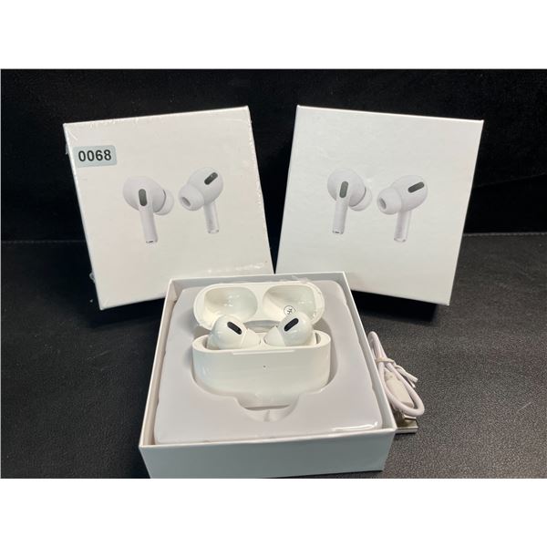 2 Pairs of TWS Airpod-Style Wireless Earbuds with Charging Cases - White - New