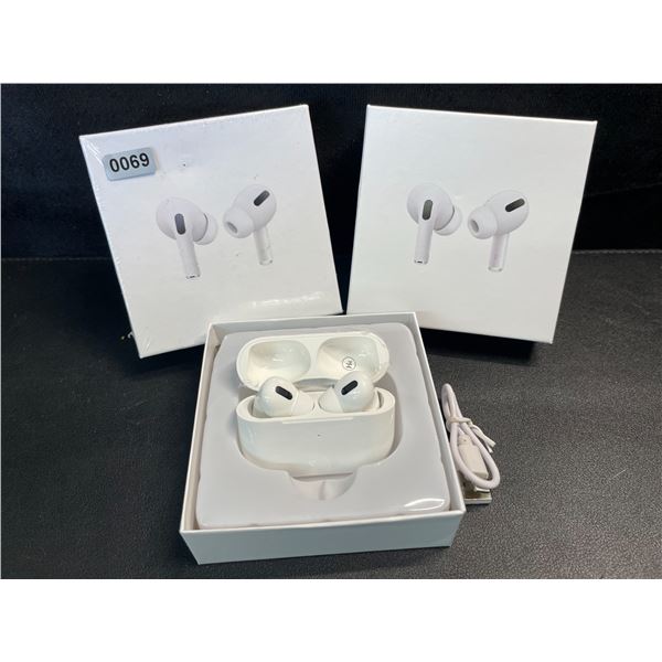 2 Pairs of TWS Airpod-Style Wireless Earbuds with Charging Cases - White - New