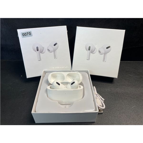 2 Pairs of TWS Airpod-Style Wireless Earbuds with Charging Cases - White - New