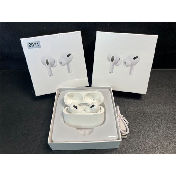 2 Pairs of TWS Airpod-Style Wireless Earbuds with Charging Cases - White - New