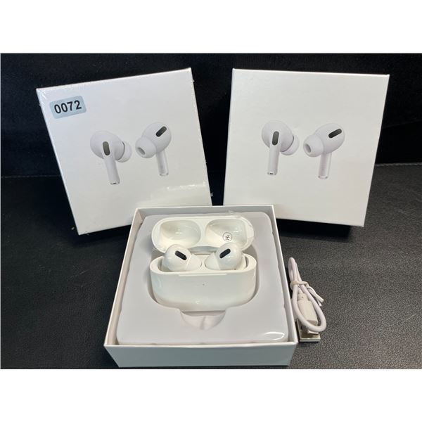 2 Pairs of TWS Airpod-Style Wireless Earbuds with Charging Cases - White - New