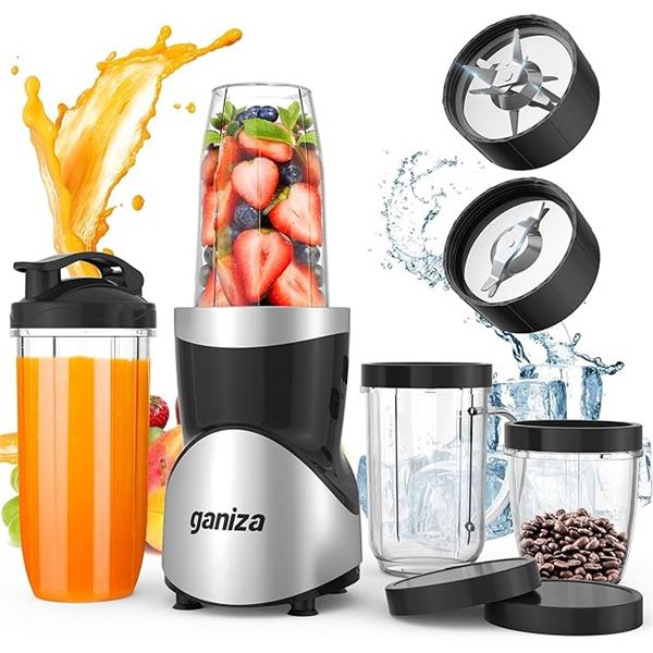 1 Ganiza Countertop Kitchen Blender/15PC Personal Smoothie Blender - New (Dmg Box)