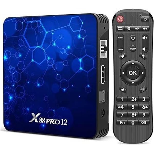 1 Android 12.0 X88 PRO TV Box; 4GB RAM 32GB ROM Quad-Core 4K BT 5.0 Smart TV Box - Brand New