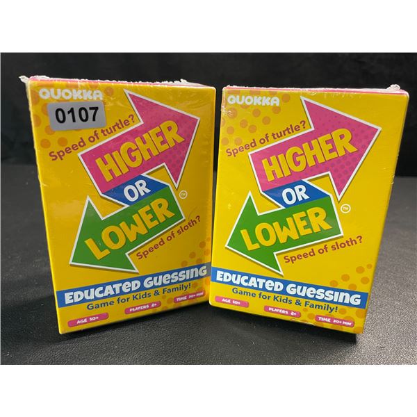 2 Higher or Lower Educated Guessing Family Trivia Games for Ages 10+ - New Sealed