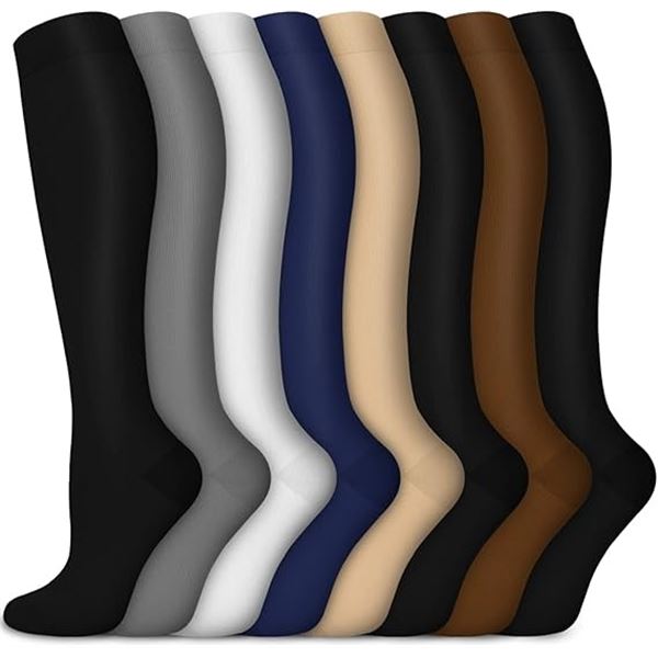 7-Pairs of Compression Sport Socks - Size XXL - For Men/Women - New