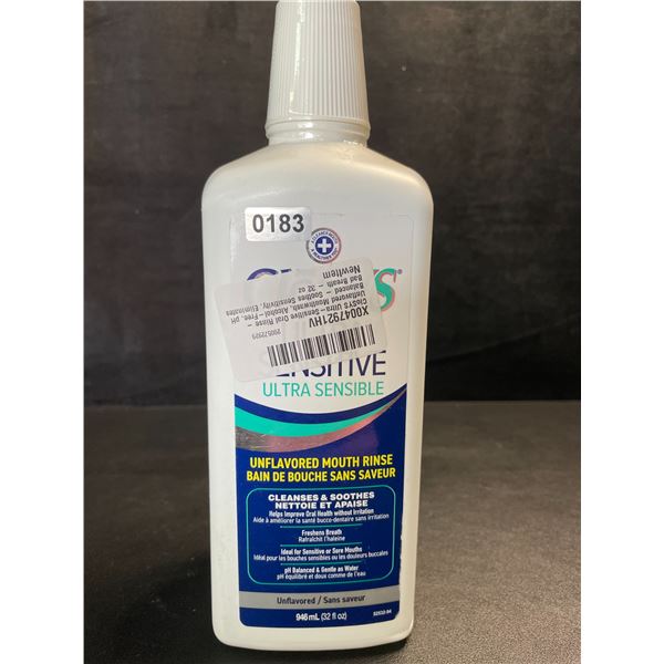 1 Bottle of CloSys Ultra Sensitive Unflavored Mouth Rinse/Mouthwash - 946ml - New Sealed