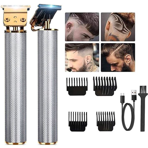 1 T9 Professional Hair Trimmer Set for Men - Cordless Hair Clippers w/ 4 Combs & USB Charging - New