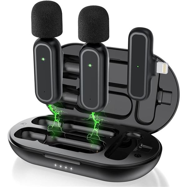 1 2-Pack of Sylawe Wireless Lavalier Microphones for iPhone (Lightning Connector*) - New Sealed!