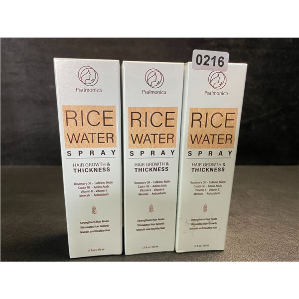 3 Psalmonica Rice Water Spray for Hair Growth & Thickness - 50ml Each - New Sealed