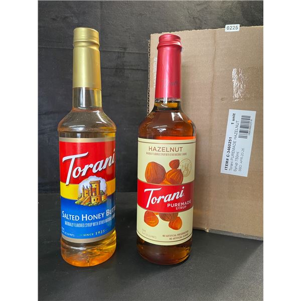 2 Torani Flavoring Syrups - Salted Honey Butter & Puremade Hazelnut - 750ml Each - New