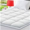 Image 1 : 1 Bedluxury Mattress Topper - Queen Size - White (60" x 80") Fits Deep Mattresses up to 18" - New