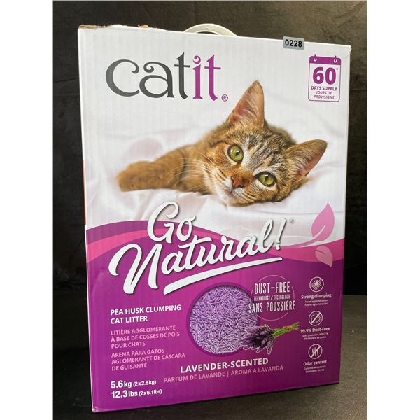 1 Box of Catit Go Natural Pea Husk Clumping Cat Litter - Lavender-Scented - 5.6KG Box - New