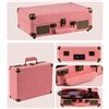 Image 5 : 1 HY-T01 Pink Portable Turntable/Vinyl Player w/ Built-in Speakers/Bluetooth Function - NEW IN BOX!