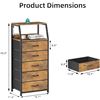 Image 2 : 1 Mexin 5-Drawer Storage Tower for Bedroom - Rustic Brown (43" x 16" Size) - New (Assembly Req'd)