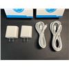 Image 4 : 2 2-Packs of USB-C to USB-C Fast Chargers (2x Cables and 2x 20W USB-C Wall Blocks PER Box) - New