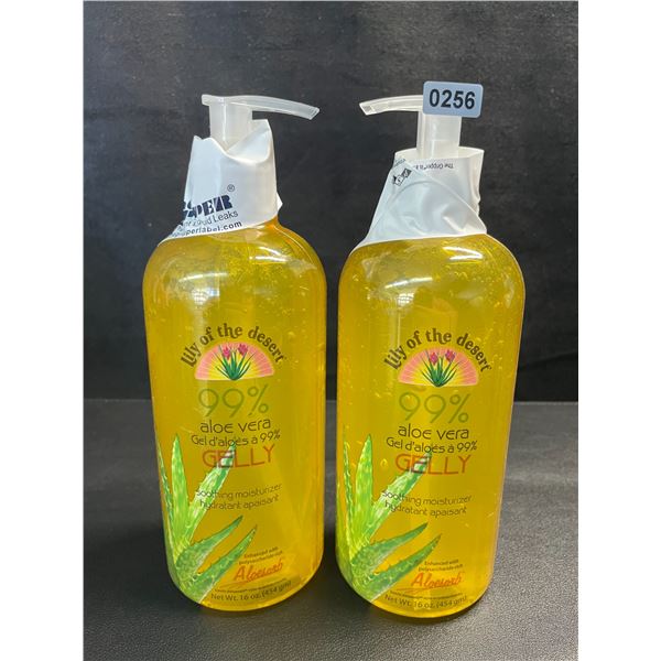 2 Lily of the Desert 99% Aloe Vera Gelly Soothing Moisturizers - Great for Sunburns! - 16oz Each