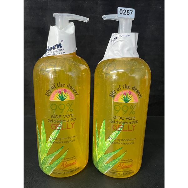 2 Lily of the Desert 99% Aloe Vera Gelly Soothing Moisturizers - Great for Sunburns! - 16oz Each