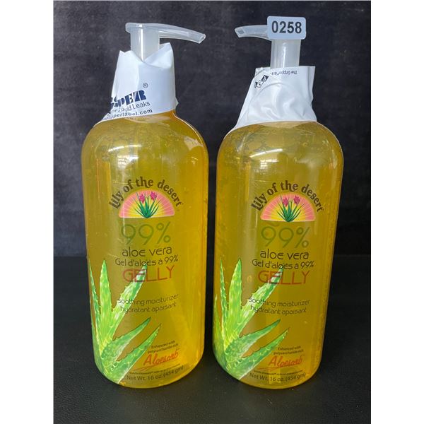 2 Lily of the Desert 99% Aloe Vera Gelly Soothing Moisturizers - Great for Sunburns! - 16oz Each