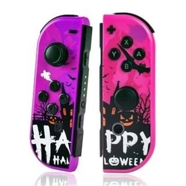 1 Set of Joycon Controllers for Nintendo Switch - Pink/Purple Halloween Design - New