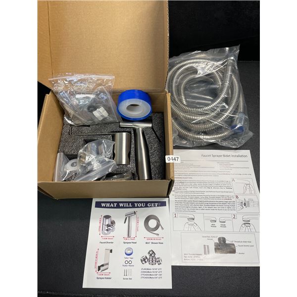 1 Faucet Bidet Sprayer Attachment for Toilet - Stainless Steel - Easy to Install - New in Box