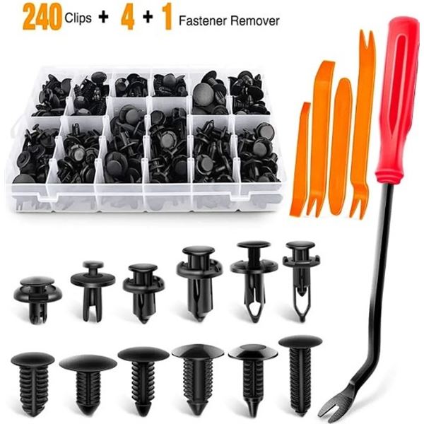 240PC Assorted Retainer Clips Set/Bumper Push Type Retainer Tool Set - New