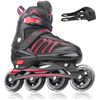 Image 1 : 1 Pair of Huatinent Adjustable Inline Roller Skates - Red (L) - New in Box