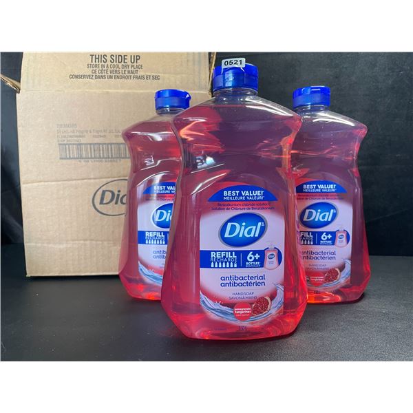 1 Case of Dial Antibacterial Hand Soap; 3 x 1.53L Bottles Included (Pomegranate Tangerine Scent) New