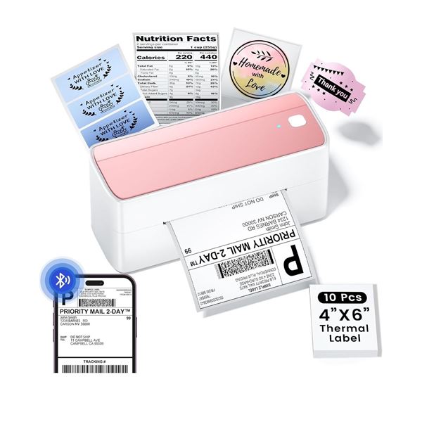 1 Phomemo Bluetooth Thermal Label Printer for Shipping Labels - New in Box!