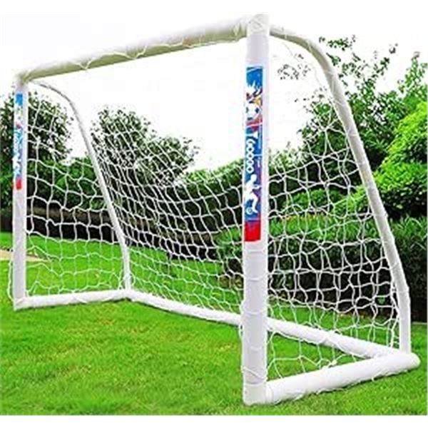 1 Googo Portable Soccer Goal (8FT x 6FT) PVC Frame Soccer Net w/ Carrying Bag - Open Box