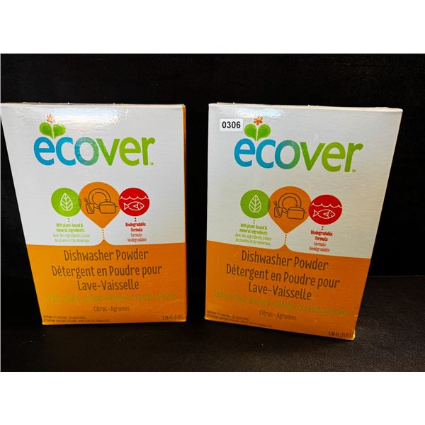 2 Boxes of Ecover Natural Plant-Based Dishwasher Powder - Citrus - 1.36kg - New Sealed