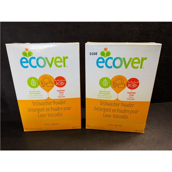 2 Boxes of Ecover Natural Plant-Based Dishwasher Powder - Citrus - 1.36kg - New Sealed