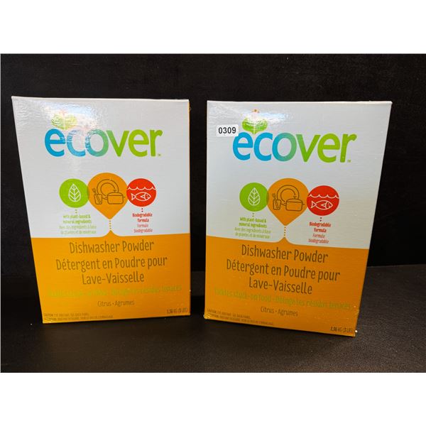 2 Boxes of Ecover Natural Plant-Based Dishwasher Powder - Citrus - 1.36kg - New Sealed