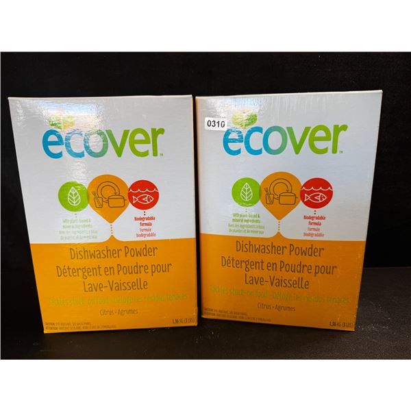 2 Boxes of Ecover Natural Plant-Based Dishwasher Powder - Citrus - 1.36kg - New Sealed