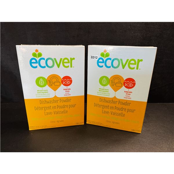 2 Boxes of Ecover Natural Plant-Based Dishwasher Powder - Citrus - 1.36kg - New Sealed