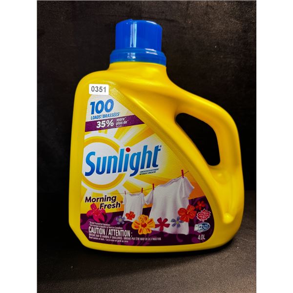 1 Large 4.0L Jug of Sunlight Morning Fresh Laundry Detergent 100 Loads - New