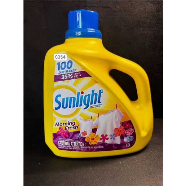 1 Large 4.0L Jug of Sunlight Morning Fresh Laundry Detergent 100 Loads - New