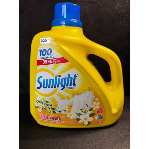 1 Large 4.0L Jug of Sunlight Original Fresh Laundry Detergent 100 Loads - New