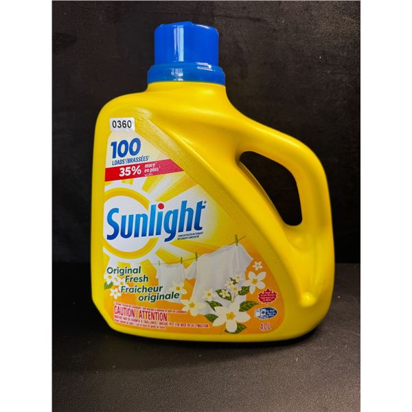 1 Large 4.0L Jug of Sunlight Original Fresh Laundry Detergent 100 Loads - New
