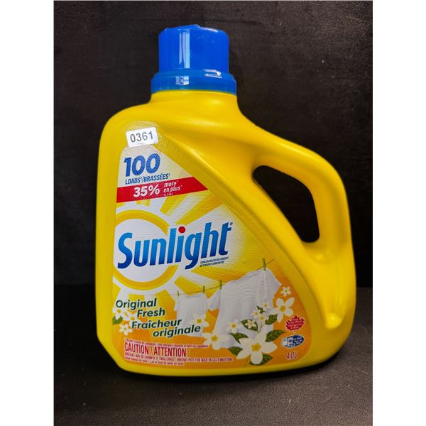 1 Large 4.0L Jug of Sunlight Original Fresh Laundry Detergent 100 Loads - New
