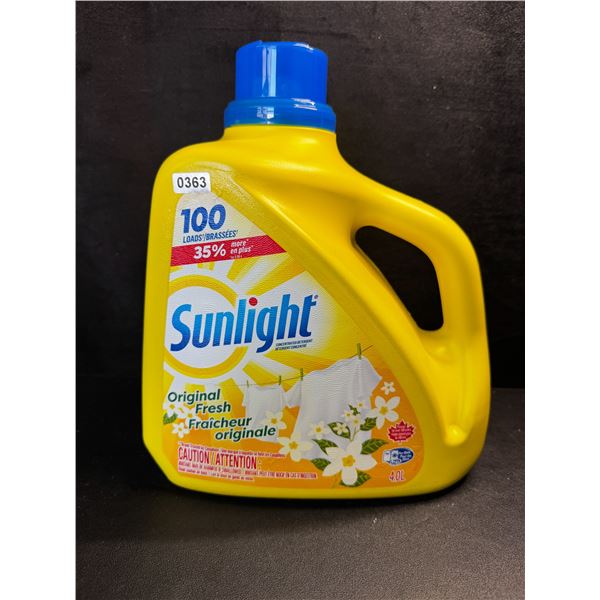 1 Large 4.0L Jug of Sunlight Original Fresh Laundry Detergent 100 Loads - New