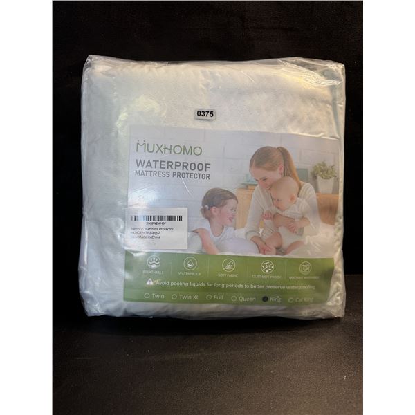 1 Muxhomo King Size Waterproof Bamboo Mattress Protector - New