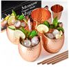 Image 1 : 1 4-Pack of 16oz Moscow Mule Copper Mugs with Straws and Shot Glass - New