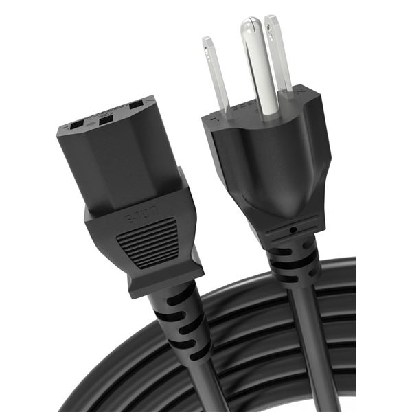 1 Bicmice Standard PC/Monitor/TV Replacement Power Cord - 10-Feet - Black - New