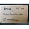 Image 3 : 1 Premium Bamboo Bathtub Caddy Tray with Soap Dish and Tablet Stand - New