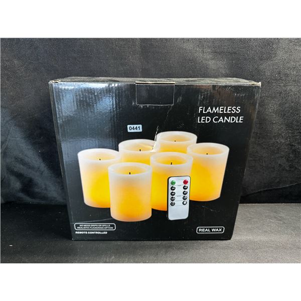 1 6-Pack of Real Wax Flameless LED Candles with Remote - New