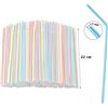 Image 4 : 3 Packs of Plastic Flexible Disposable Drinking Straws (100 Straws Per Pack/300 Total) - New