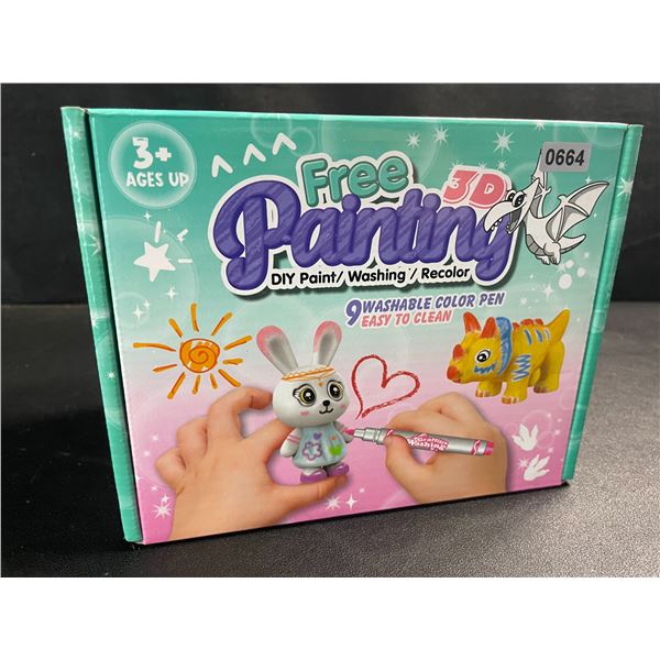 1 DIY Paint/Wash/Recolor 3D Painting 9PC Animal Crafting Kit - New